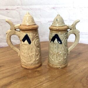 Vintage Ceramic Stein Salt and Pepper Shaker Pair